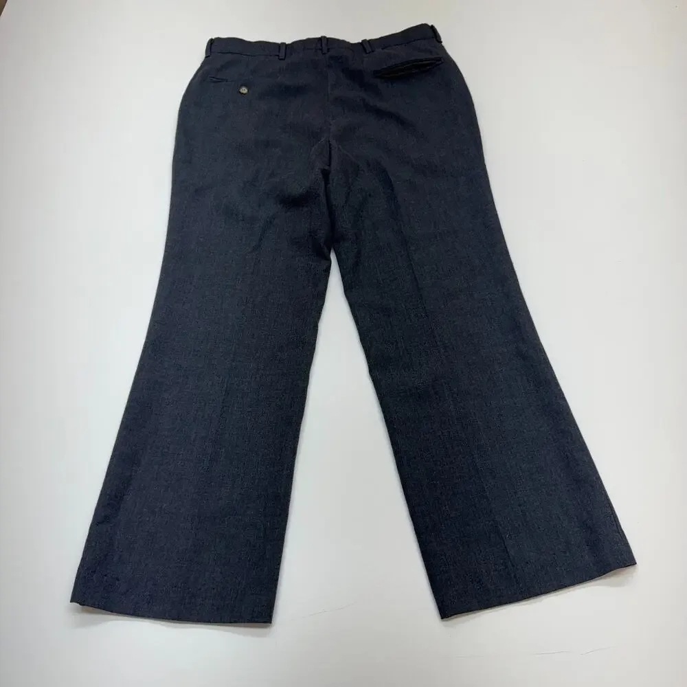 Mens 70s Vintage Oleg Cassini Grey Flare Disco Mod Western Slacks Pants 32x26